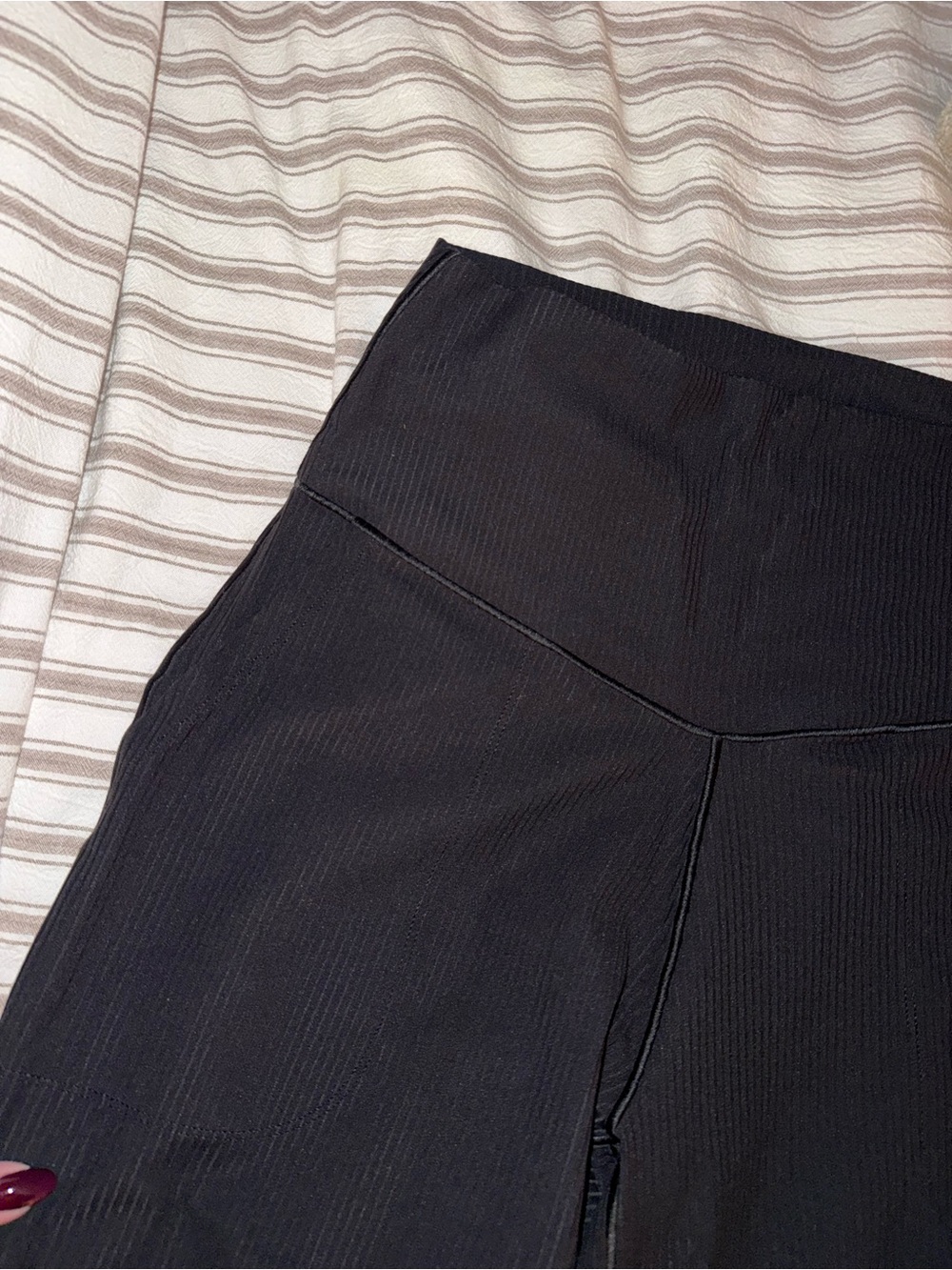Aerie Ribbed High-Waisted Wide-Leg Leggings
